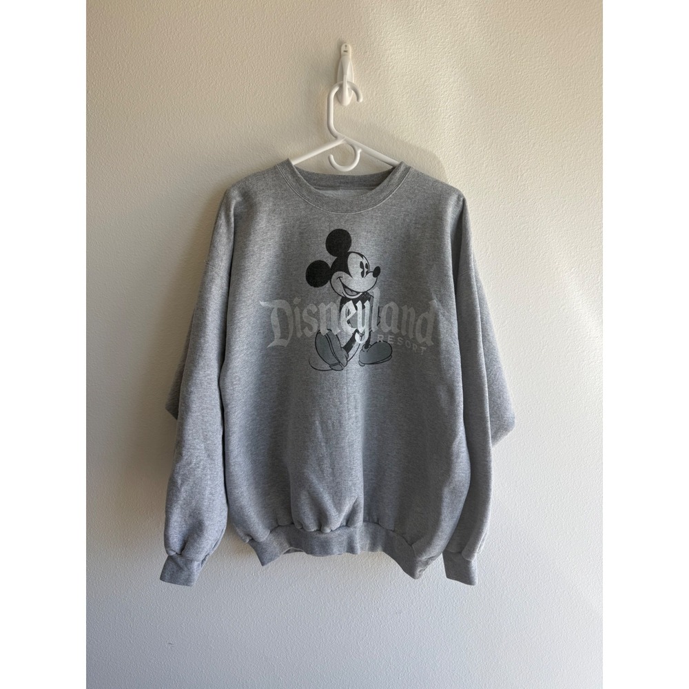 Disneyland Mickey Mouse Sweatshirt Gray Hanes Pullover XL Walt Disney World - Picture 1 of 4